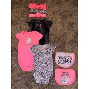 *Baby Girls 3-6mth Black & Pink Set*